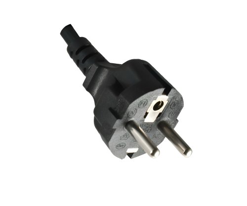 DINIC Netzkabel Schutzkontaktstecker gerade auf C13, schwarz